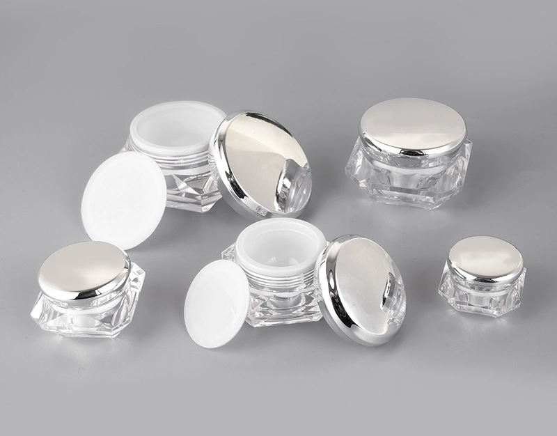 Diamond Shape 5g 10g 20g 30g Skincare Small Face Cream Custom Empty Lip Balm Scrub Acrylic Pet Glass Cosmetic Plastic Packaging Cream Jar Pot Bottle Box