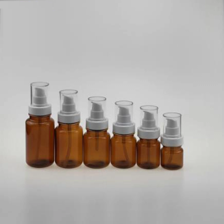 30ml-160ml Amber Cosmetic Packaging PETG Bottle with Lotion Pump