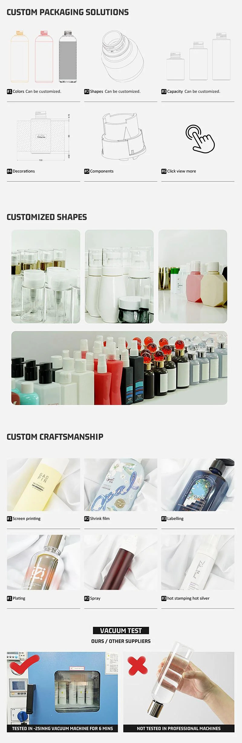 Wholesale Transparent 25/40/60ml Luxury PETG Empty Plastic Cosmetic Spray Pump Bottles