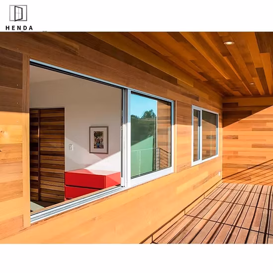 Fenêtre coulissante en aluminium à angle carré 5 mm en verre trempé double avec rupture thermique Argon série 110/108 avec fenêtres coulissantes en moustiquaire